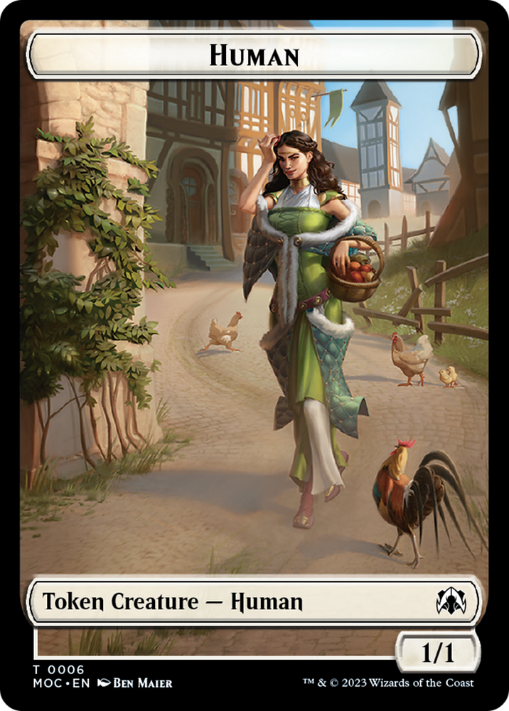 Zombie Knight // Human (6) Double-Sided Token [March of the Machine Commander Tokens]